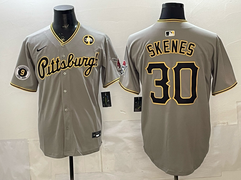 Men Pittsburgh Pirates #30 Skenes Grey Game 2026 Nike MLB Jersey->ncaa teams->NCAA Jersey